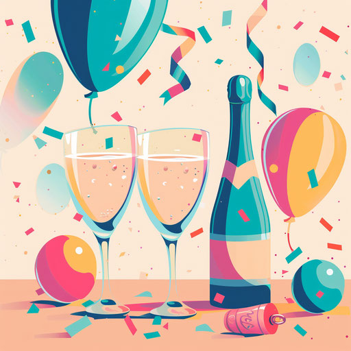 Party clipart with photo realistic style and random background