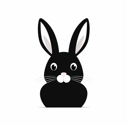Minimalist bunny clipart on white background