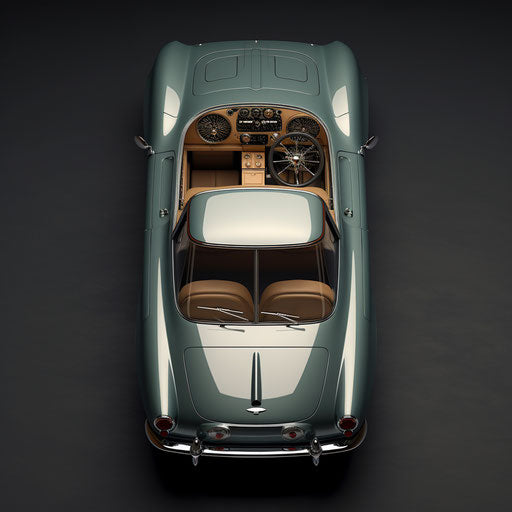 Aerial view of an Aston Martin DB5