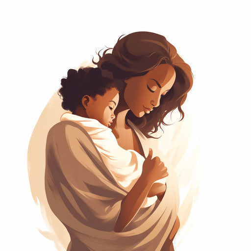 Minimalist mom clipart on white background