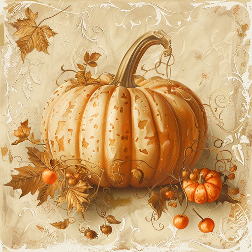 October clipart in photo realistic quality on flat beige background