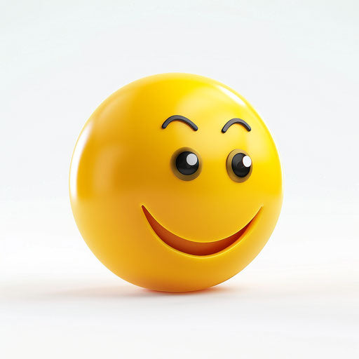 Yellow winking smiley face, white background