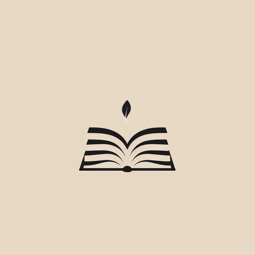 Clean symbol of an open book, blank space for text