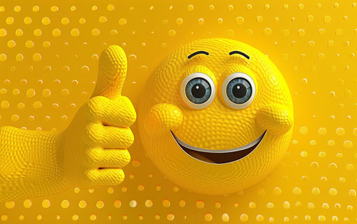 Yellow emoticet for giving a thumbs up