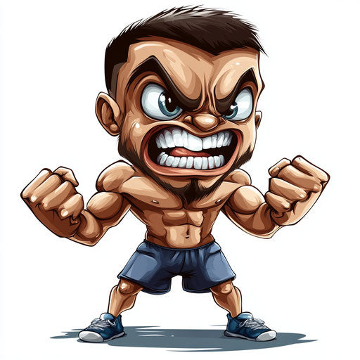 Humorous caricature of a winning clipart with human characteristics