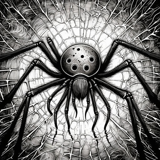 Hand-drawn spider in vector style