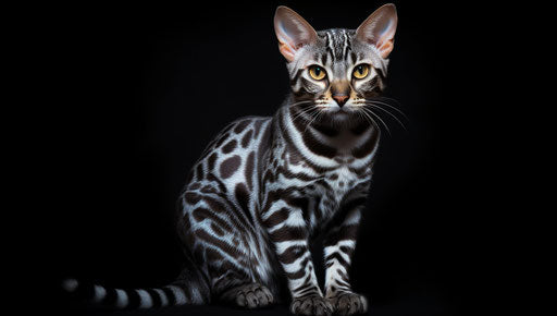Bengal Cat with Dark Silver and Light Navy Style