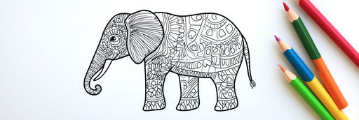 Very simple elephant coloring book page 3:1