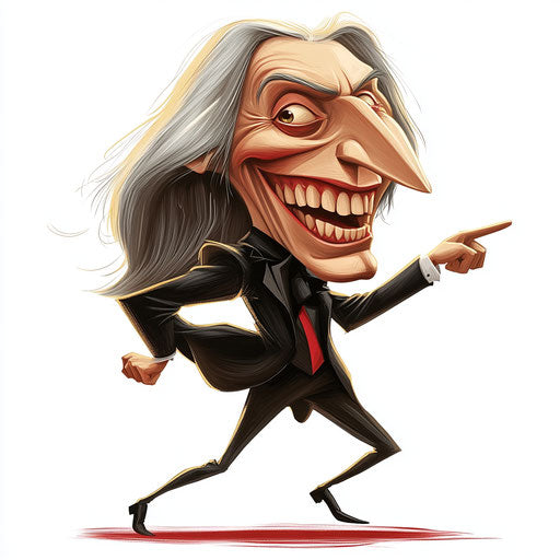 Humorous caricature of a Franz Liszt clipart with human characteristics