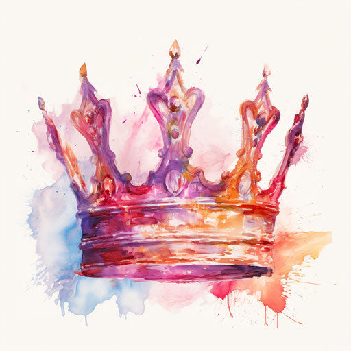 Princess crown in Impressionistic Art style, on white background