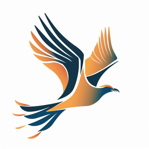 Freedom and perspective with a soaring bird logo