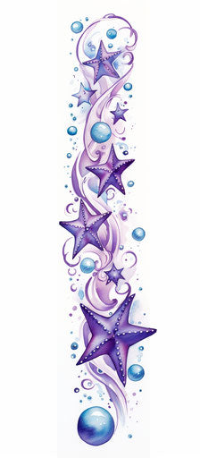 Purple stars, star tattoo designs, octopus style tattoo