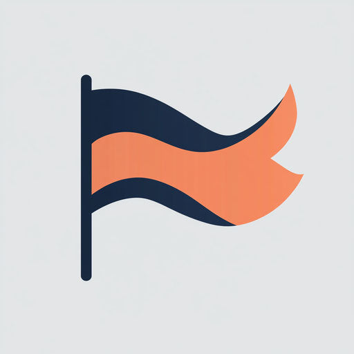 Minimalist banner logo with sleek flag and refined typography