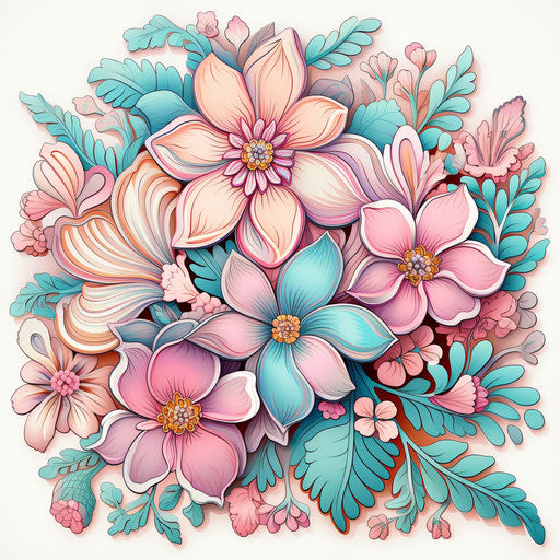 Pastel Colored Carpet Clipart on White Background