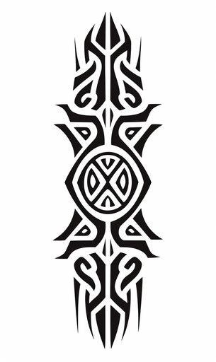 Black and white tribal tattoo sketch with celtic style