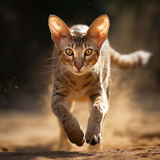 Oriental shorthair cat running