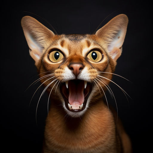Abyssinian cat meowing