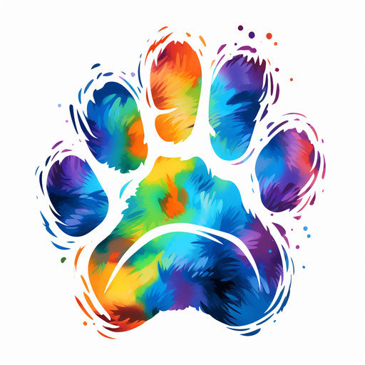 Dog paw print in Impressionistic Art style