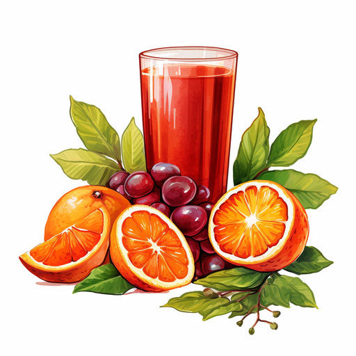 Juice illustration in the style of Chiaroscuro Art on white background