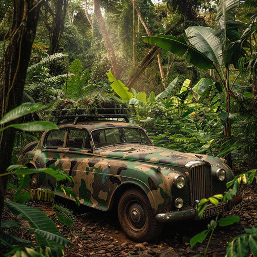 Exploring lush jungle in 1954 Bentley R Type Continental