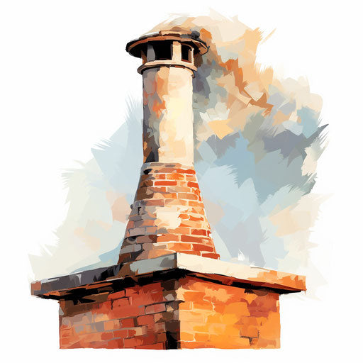 Chimney illustration in the style of Impressionistic Art