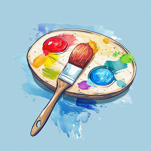 Stylish painting logo with a hand-drawn palette