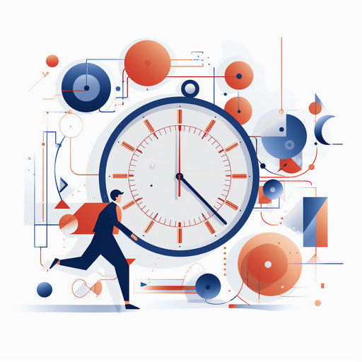 Minimalist style clipart of activity time on white background