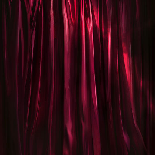 Flat maroon background with realistic curtain clipart, shadows