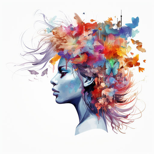 Mind in Impressionistic Art on white background