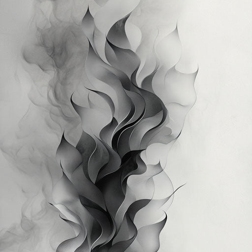 Minimalist flames in an artistic setting, Ruben Ireland style