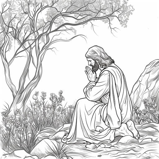 Jesus praying in the Garden of Gethsemane