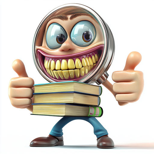 Flexible Magnifying Glass Caricature Clipart for Multimedia Use