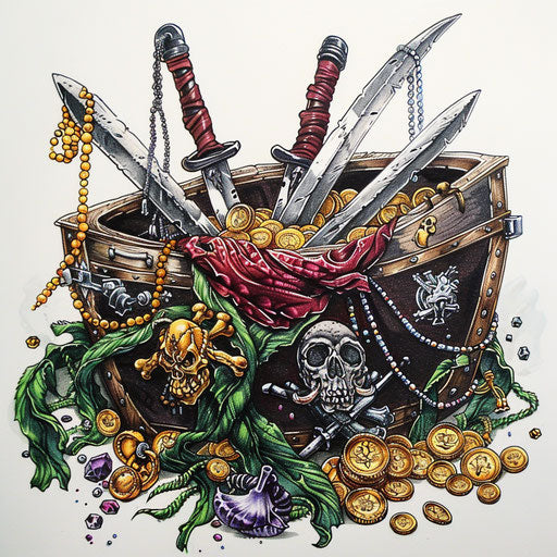 Artistic rendition of a pirate's bounty