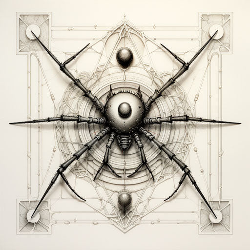 An intriguing depiction of a spider in a square