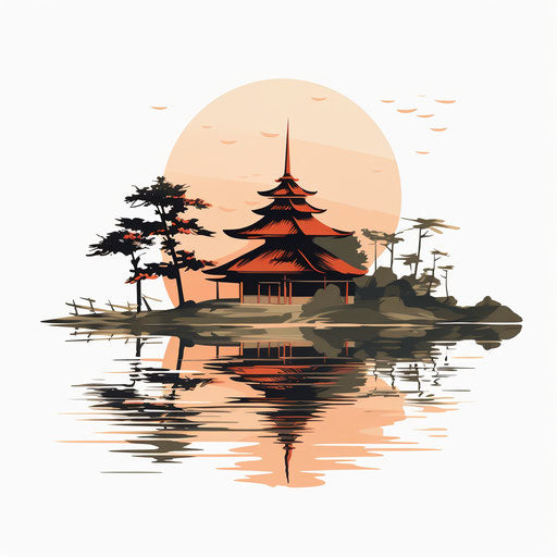 Market illustration in the minimalist style, on white background