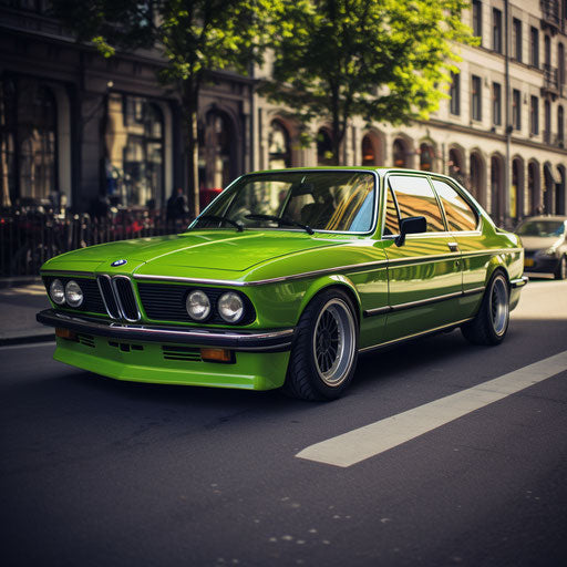 Classic BMW Car Bright Green