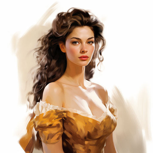 Beautiful clipart in the style of Oil painting, on white background