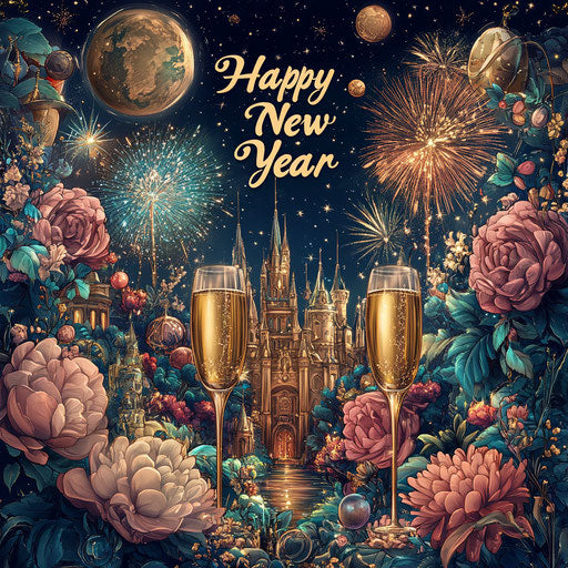 Beautiful elegant New Year greeting card