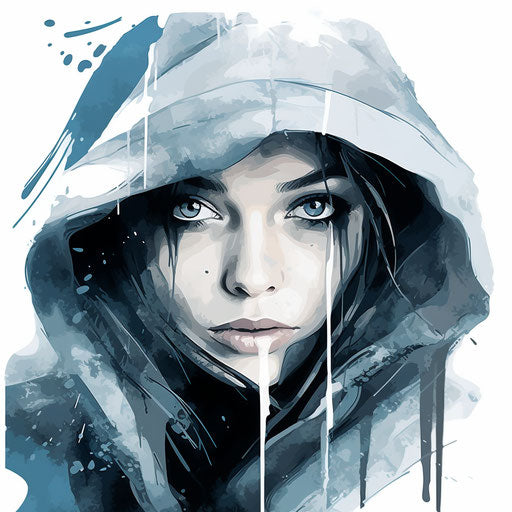 Chiaroscuro Art: Cold clipart on white background