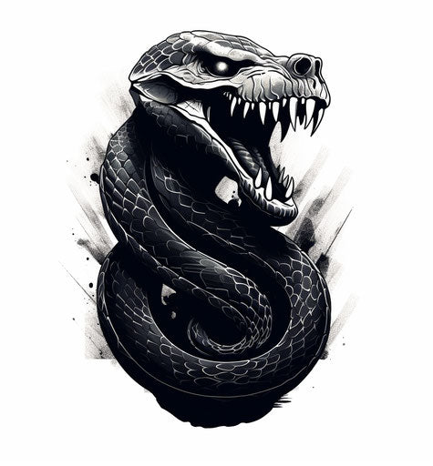 Cobra snake tattoo design with snake skull