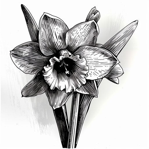 December narcissus in black and white