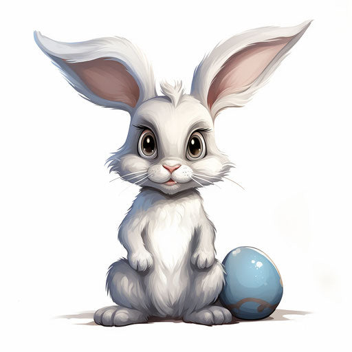Chiaroscuro Art Easter bunny clipart on white background