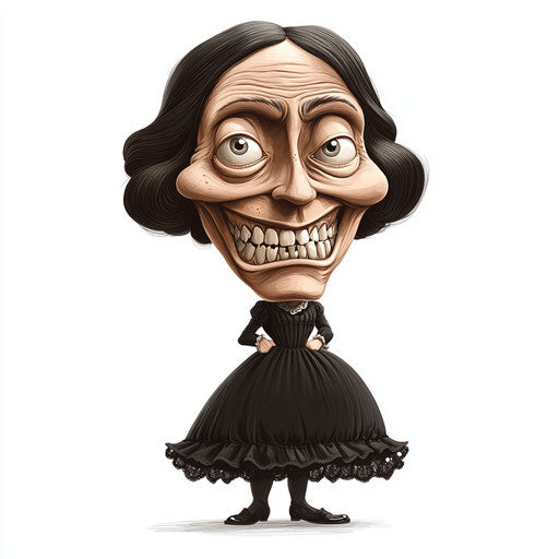 Ultra HD Clara Schumann Caricature Clipart for Professional Prints
