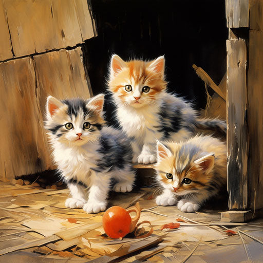 Manx cat kittens at play