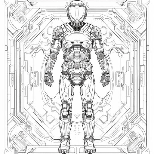 Futuristic football player with robotic elements