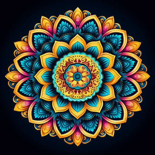 Traditional and bold patterns in a hand-painted mandala