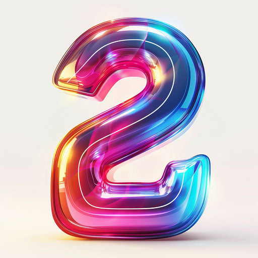 Number 2 clipart in a photo realistic style on white background