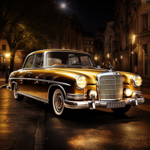 Classic gold of Mercedes Benz