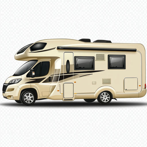 Realistic clipart of a Motorhome, high resolution, isolated