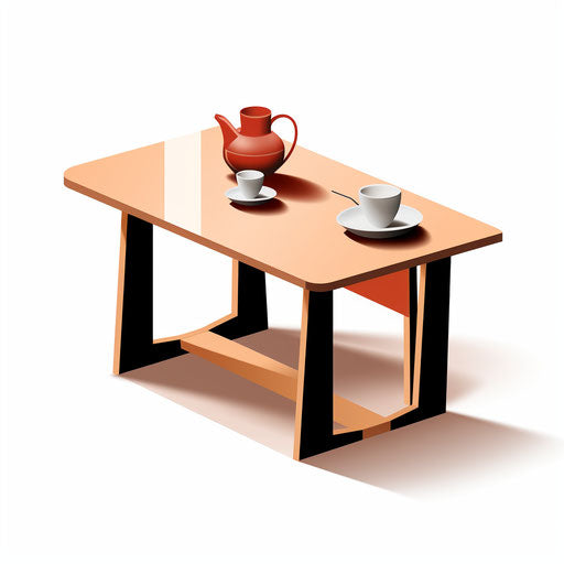 Minimalist style table clipart on white background